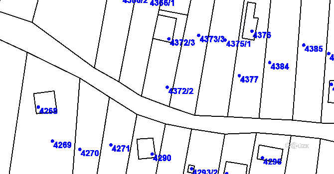 Parcela st. 4372/2 v KÚ Bystrc, Katastrální mapa