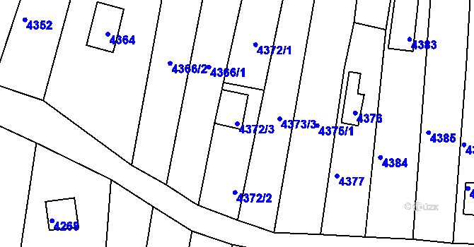 Parcela st. 4372/3 v KÚ Bystrc, Katastrální mapa