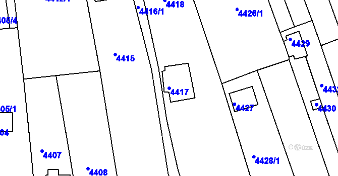 Parcela st. 4417 v KÚ Bystrc, Katastrální mapa