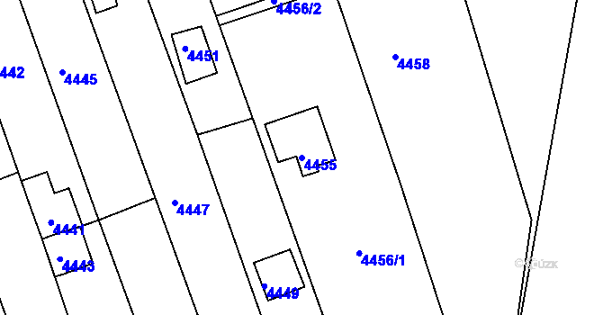 Parcela st. 4455 v KÚ Bystrc, Katastrální mapa