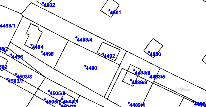 Parcela st. 4492 v KÚ Bystrc, Katastrální mapa