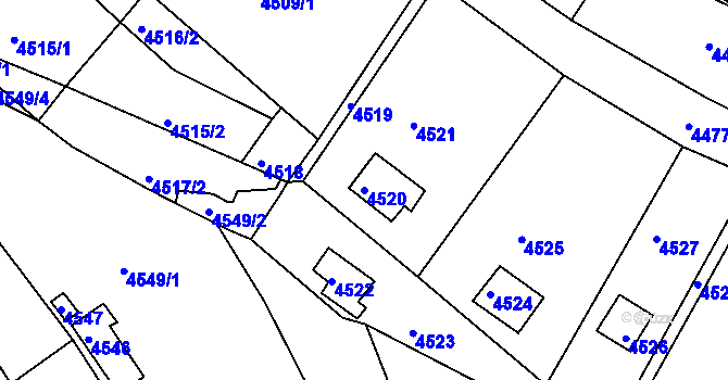 Parcela st. 4520 v KÚ Bystrc, Katastrální mapa