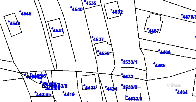 Parcela st. 4536 v KÚ Bystrc, Katastrální mapa