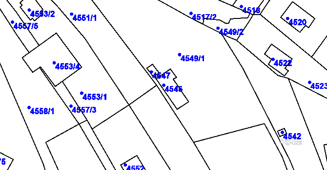 Parcela st. 4546 v KÚ Bystrc, Katastrální mapa