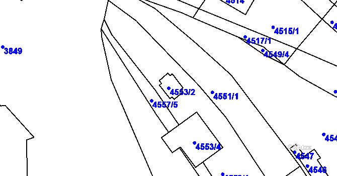 Parcela st. 4553/2 v KÚ Bystrc, Katastrální mapa