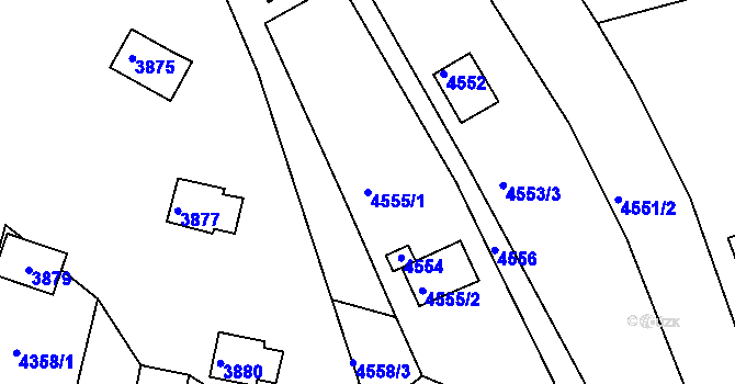 Parcela st. 4555/1 v KÚ Bystrc, Katastrální mapa