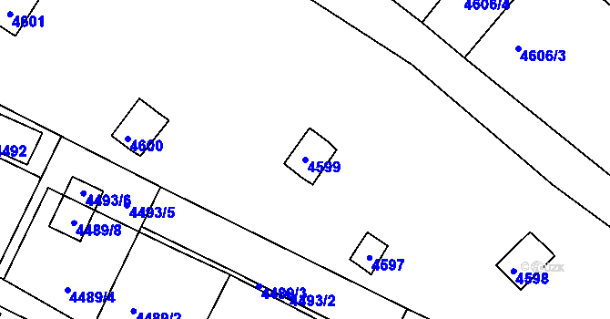 Parcela st. 4599 v KÚ Bystrc, Katastrální mapa