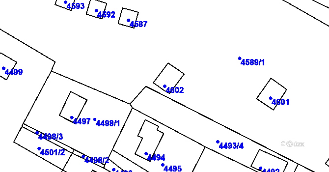 Parcela st. 4602 v KÚ Bystrc, Katastrální mapa