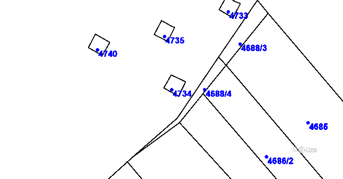 Parcela st. 4734 v KÚ Bystrc, Katastrální mapa