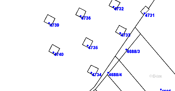 Parcela st. 4735 v KÚ Bystrc, Katastrální mapa