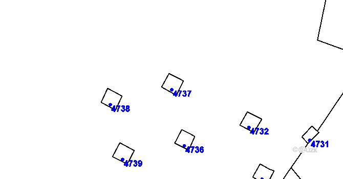 Parcela st. 4737 v KÚ Bystrc, Katastrální mapa