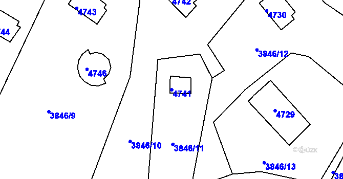 Parcela st. 4741 v KÚ Bystrc, Katastrální mapa