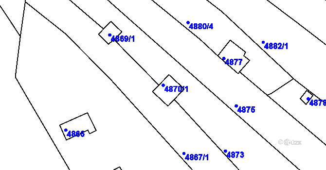 Parcela st. 4870/1 v KÚ Bystrc, Katastrální mapa