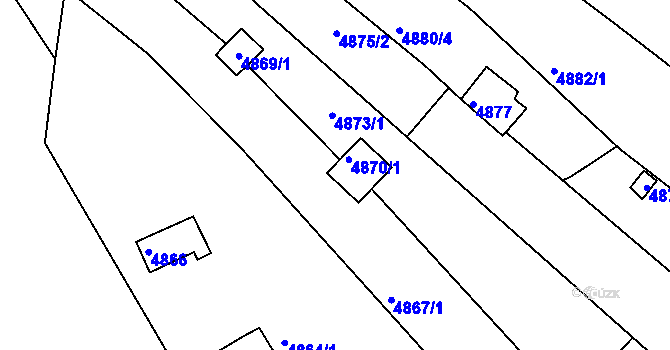 Parcela st. 4870/2 v KÚ Bystrc, Katastrální mapa