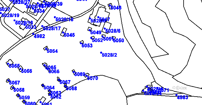 Parcela st. 5028/2 v KÚ Bystrc, Katastrální mapa