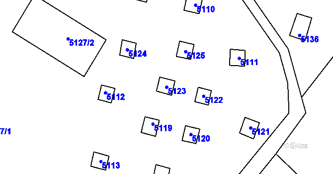 Parcela st. 5123 v KÚ Bystrc, Katastrální mapa