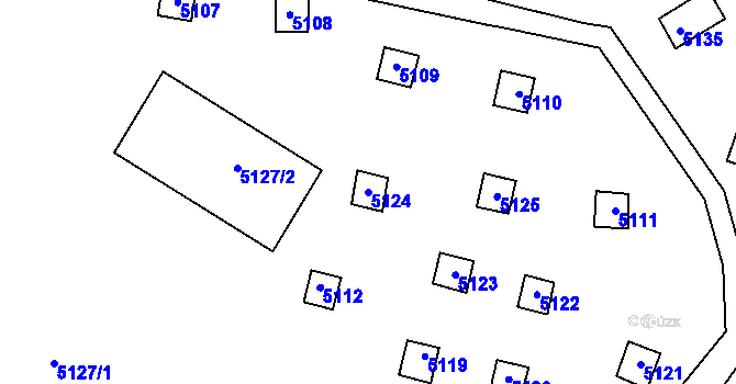 Parcela st. 5124 v KÚ Bystrc, Katastrální mapa