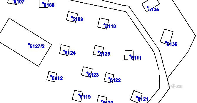 Parcela st. 5125 v KÚ Bystrc, Katastrální mapa
