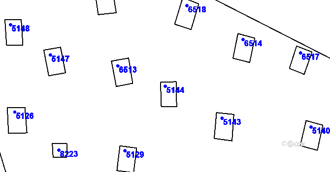 Parcela st. 5144 v KÚ Bystrc, Katastrální mapa