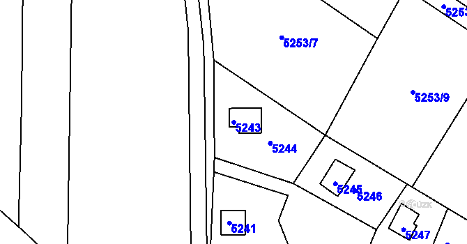 Parcela st. 5243 v KÚ Bystrc, Katastrální mapa