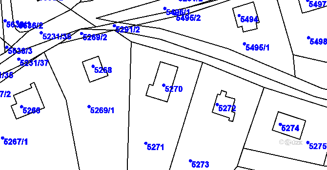 Parcela st. 5270 v KÚ Bystrc, Katastrální mapa