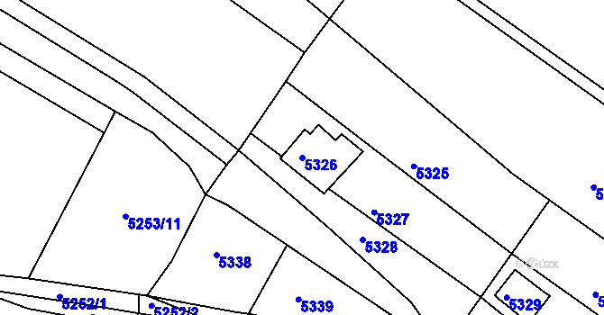 Parcela st. 5326 v KÚ Bystrc, Katastrální mapa