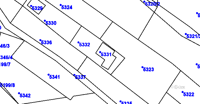Parcela st. 5331 v KÚ Bystrc, Katastrální mapa
