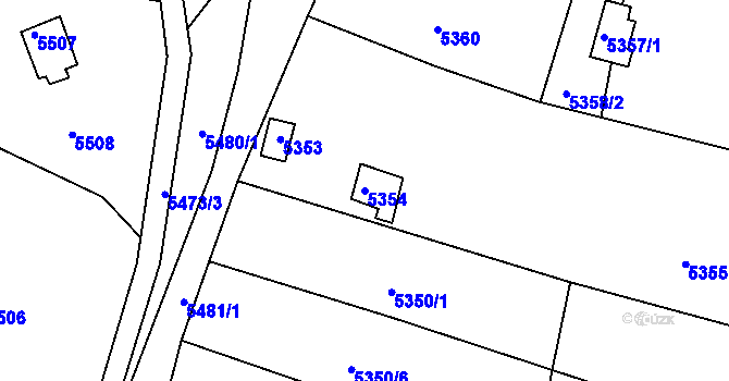 Parcela st. 5354 v KÚ Bystrc, Katastrální mapa