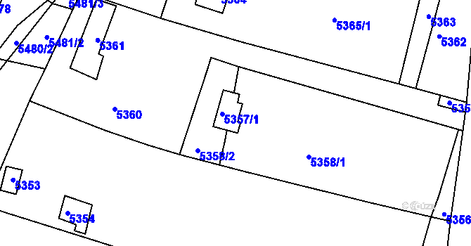 Parcela st. 5357/2 v KÚ Bystrc, Katastrální mapa