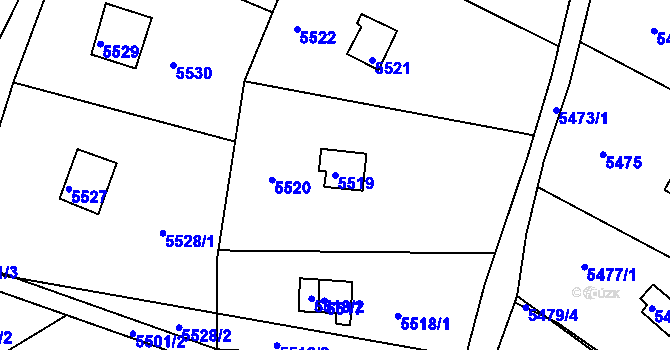 Parcela st. 5519 v KÚ Bystrc, Katastrální mapa