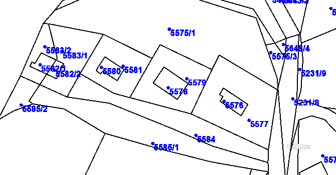 Parcela st. 5578 v KÚ Bystrc, Katastrální mapa