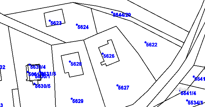 Parcela st. 5626 v KÚ Bystrc, Katastrální mapa