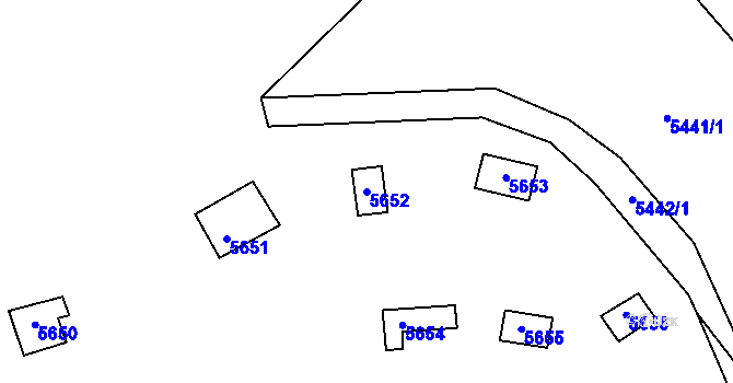 Parcela st. 5652 v KÚ Bystrc, Katastrální mapa