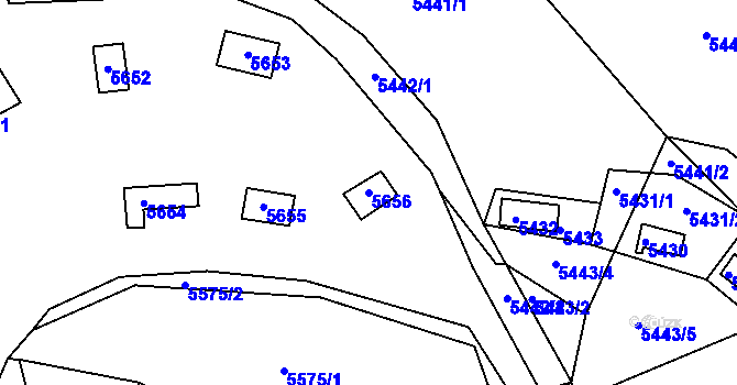 Parcela st. 5656 v KÚ Bystrc, Katastrální mapa
