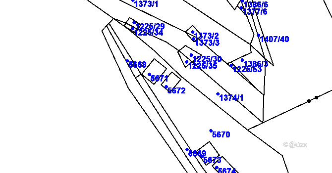 Parcela st. 5672 v KÚ Bystrc, Katastrální mapa