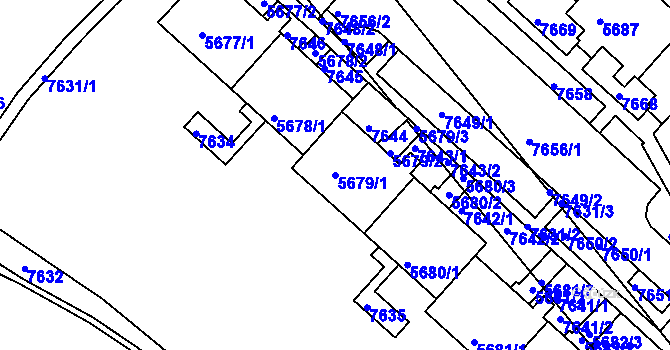 Parcela st. 5679/1 v KÚ Bystrc, Katastrální mapa
