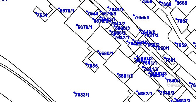 Parcela st. 5680/1 v KÚ Bystrc, Katastrální mapa