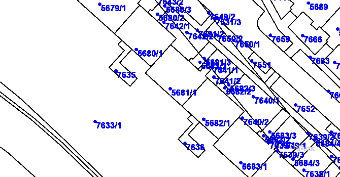 Parcela st. 5681/1 v KÚ Bystrc, Katastrální mapa