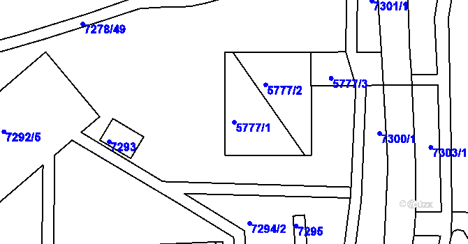 Parcela st. 5777/1 v KÚ Bystrc, Katastrální mapa