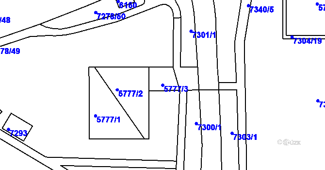 Parcela st. 5777/3 v KÚ Bystrc, Katastrální mapa