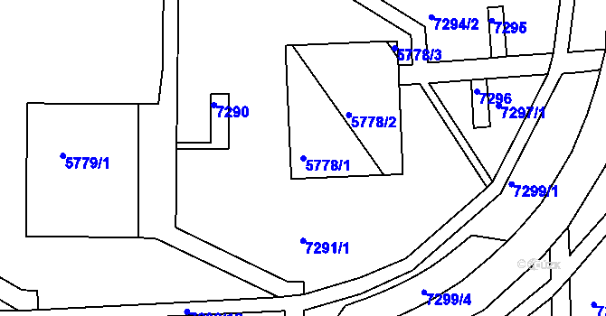 Parcela st. 5778/1 v KÚ Bystrc, Katastrální mapa