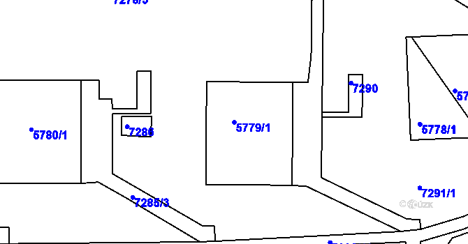 Parcela st. 5779/1 v KÚ Bystrc, Katastrální mapa