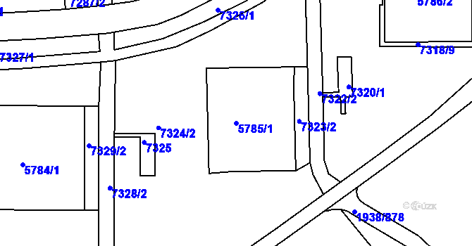 Parcela st. 5785/1 v KÚ Bystrc, Katastrální mapa