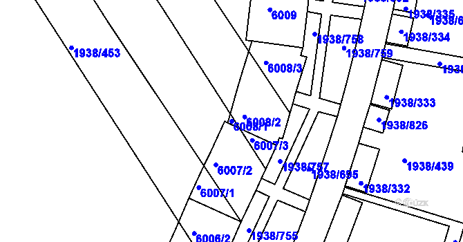 Parcela st. 6008/1 v KÚ Bystrc, Katastrální mapa