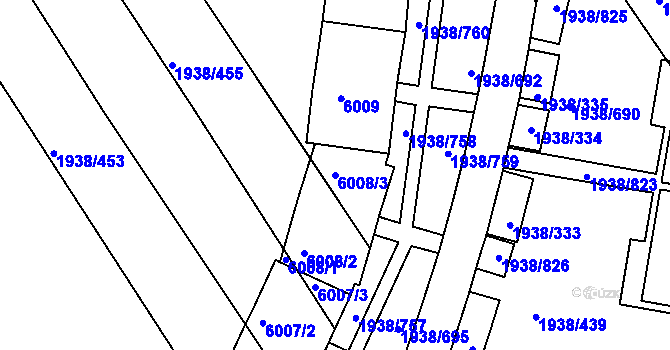 Parcela st. 6008/3 v KÚ Bystrc, Katastrální mapa