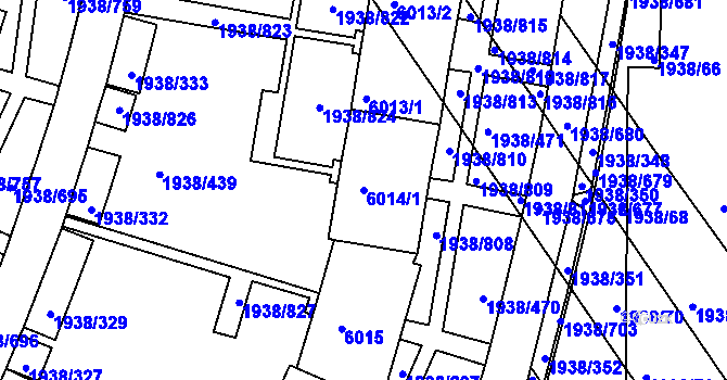 Parcela st. 6014/1 v KÚ Bystrc, Katastrální mapa