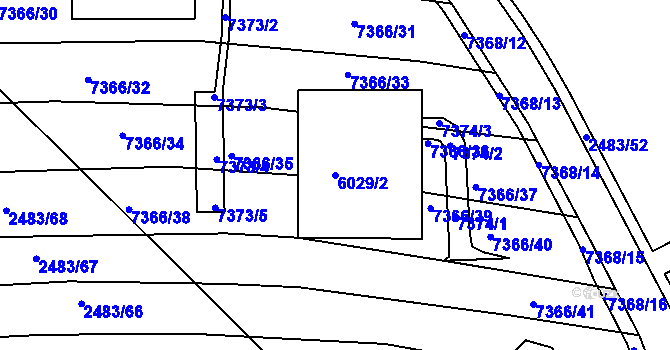 Parcela st. 6029/2 v KÚ Bystrc, Katastrální mapa