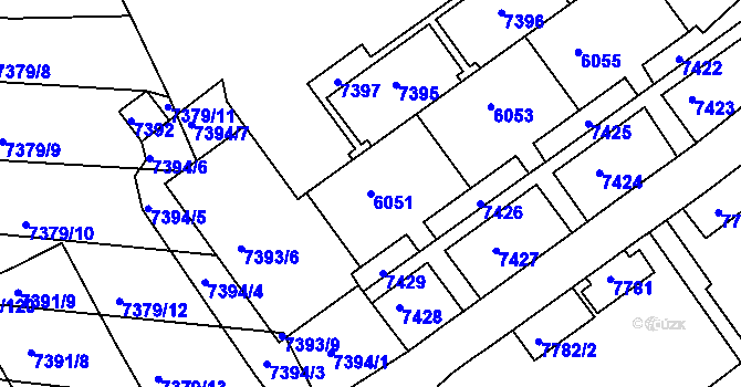 Parcela st. 6051 v KÚ Bystrc, Katastrální mapa