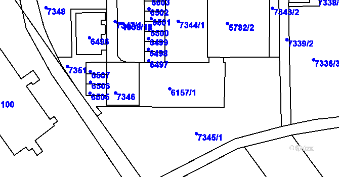 Parcela st. 6157/1 v KÚ Bystrc, Katastrální mapa