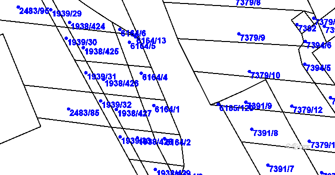Parcela st. 6165/63 v KÚ Bystrc, Katastrální mapa
